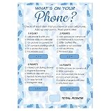 What's On Your Phone - Blue Boy Baby Shower Game - 20 Cards