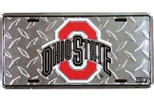 HANGTIME Ohio State Diamond Emboss Metal License Plate 6 x 12