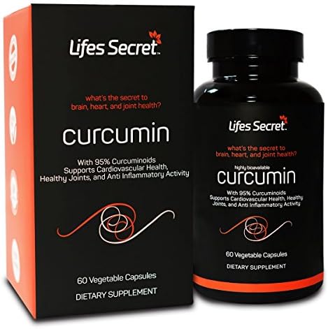 Turmeric Curcumin 1300mg Standardized 95% Curcuminoids with Black Pepper Extract Piperine Anti-Inflammatory Antioxidant & Anti-Aging Supplement Turmeric Root Powder Non-GMO 60 Capsules By Lifes Secret