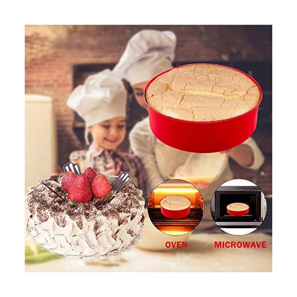 Redsea-2PCS-8-Inch-Round-Cake-Tray-Silicone-Cake-Tins-for-Baking-Layer-CakeCheesecakeRainbow-Cake-Non-Stick-Baking-Mold-Bakeware-Tray Redsea 2PCS 8 Inch Round Cake Tray Silicone Cake Tins for Baking Layer Cake,Cheesecake,Rainbow Cake Non-Stick Baking…