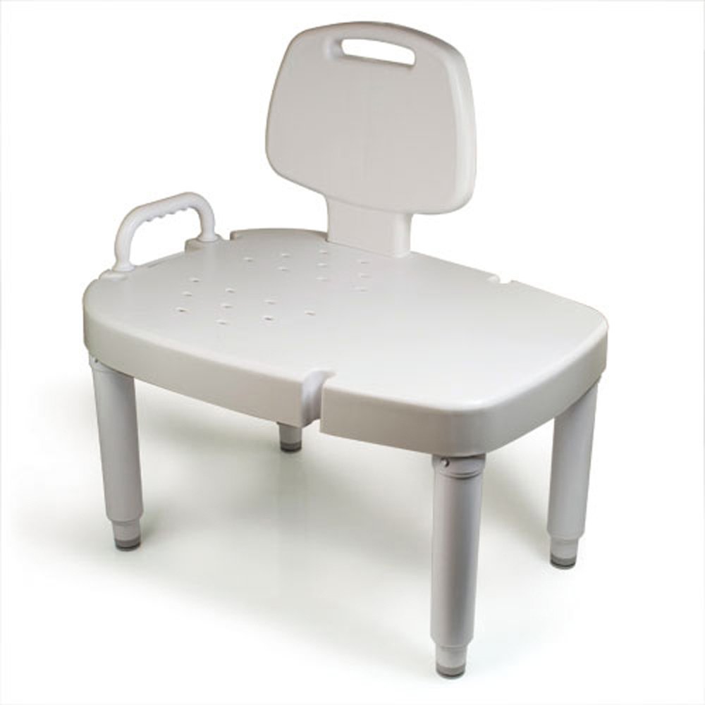 Maddak Transfer Bench with Adjustable Removable Legs, White