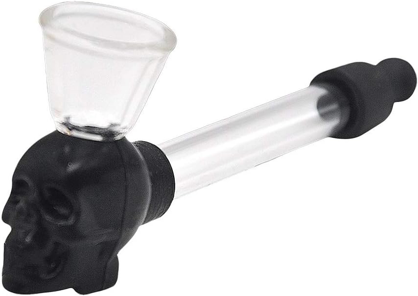 QINJLI Environmental Skull Pipe, Detachable Mini Tube, Portable Pipe (Color : Black)