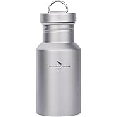 Boundless Voyage Titanium Water Bottle with Lid Wide Mouth Leak-Proof Reusable Sport Drinking Bottle for Camping Hiking Climbing Running Tea Coffee (400ml)