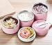 Stainless Steel Food Containers-Stacking 2 Tier Vacuum Lunch Box/Food Carrier/Bento/Food Container (Pink)