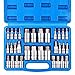 CASOMAN 33 Piece Master Hex Bit Socket Set, S2 Steel, SAE And Metric, Allen Socket Bit, 5/64-inch to 3/4-inch, 2mm to 19mm Socket Tool Kit