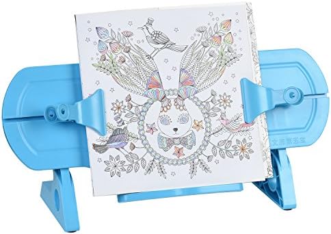 Newlemo Music and Book Stand Holder for Reading, Adjustable Angle Cook Book Rest with Page Clip, Book Display Stand Seat (Pink)