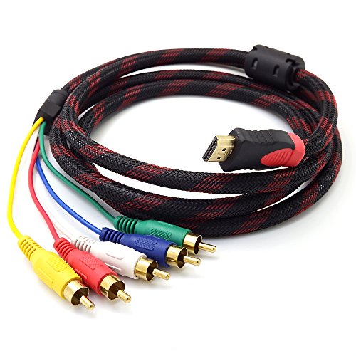 ANRANK HR5108AK 5FT Full HD 1080P HDMI Male to 5 RCA RGB Audio Video AV Component Cable