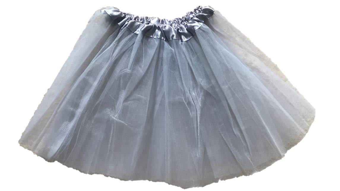Matissa Girls Tutu Skirt Dress Up Fancy Dress Party Hen Party (Grey, L (Adult Size))