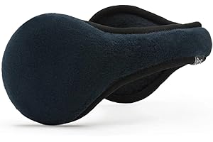 180s Men's Tec Fleece Winter Ear Warmers | Behind-the-Head Adjustable & Foldable Earmuffs (Tec Fleece - Midnight)