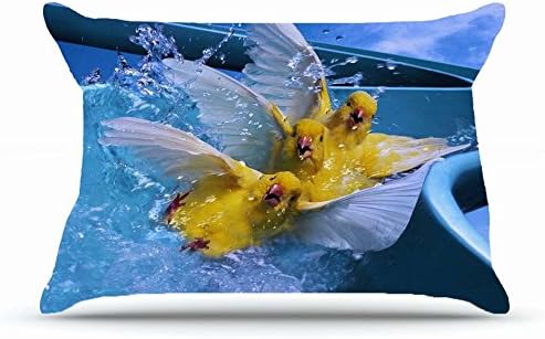 Eaeacd Queen Pillowcase Size 20 x 30 Inches Cotton Pillowcases Decorative Pillow Cover Case with Hidden Zipper Decor Cushion Covers - Animals birds ride with slides For Living Room