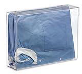 Clearform ML4627 Clear PETG Apparel Dispenser, Pre-Drilled for Wall Mounting