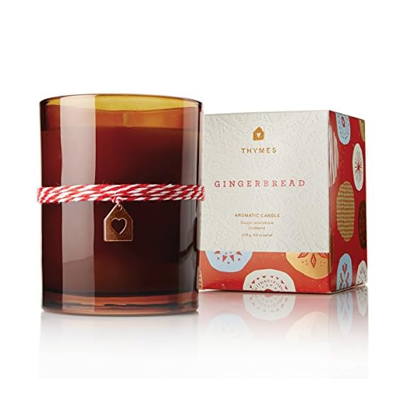 Thymes Fragrant Gingerbread Wax Candle with 60Hour Burn Time 9.5 Ounces LAVORIST
