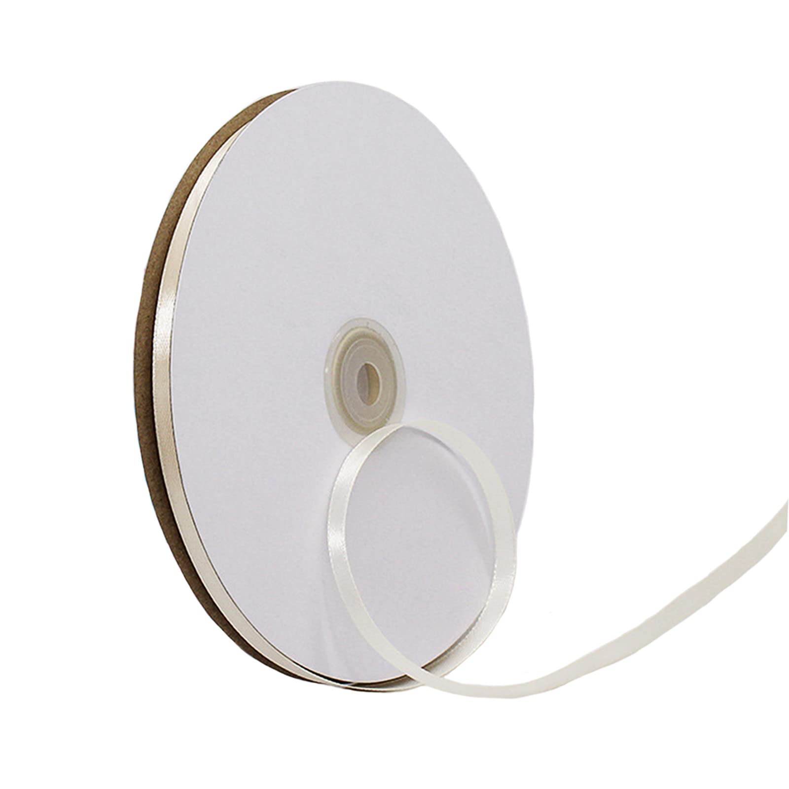 6mm Ivory Ribbon for Gift Wrapping,91m Fabric Thick Satin Ribbon White Bow for Gift Wrapping,Ribbons for Balloons,Crafting,Hair,Bouquets,Wedding, Car,Presents,Cake,Christmas Party Decorations — image 1