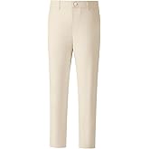 Boys' Linen Pants Lightweight Flat Front Dress Pants Kids School Uniform