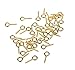 erioctry 250Pcs Mini 12mm x 5mm Screw Eyes Pin Hoop Eyelet Peg Findings for Arts & Crafts Projects/Bead/Jewelry/Cork Top Bottles Bails Creative Designs Top Drilled Connectors Pendant Bail (Gold)