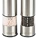 Jagurds Electric Salt and Pepper Mill Set - Premium Stainless Steel One-Handed Spice Grinders with Light, Automatic Battery Operated with Adjustable Coarseness for that Perfect Savory Seasonings