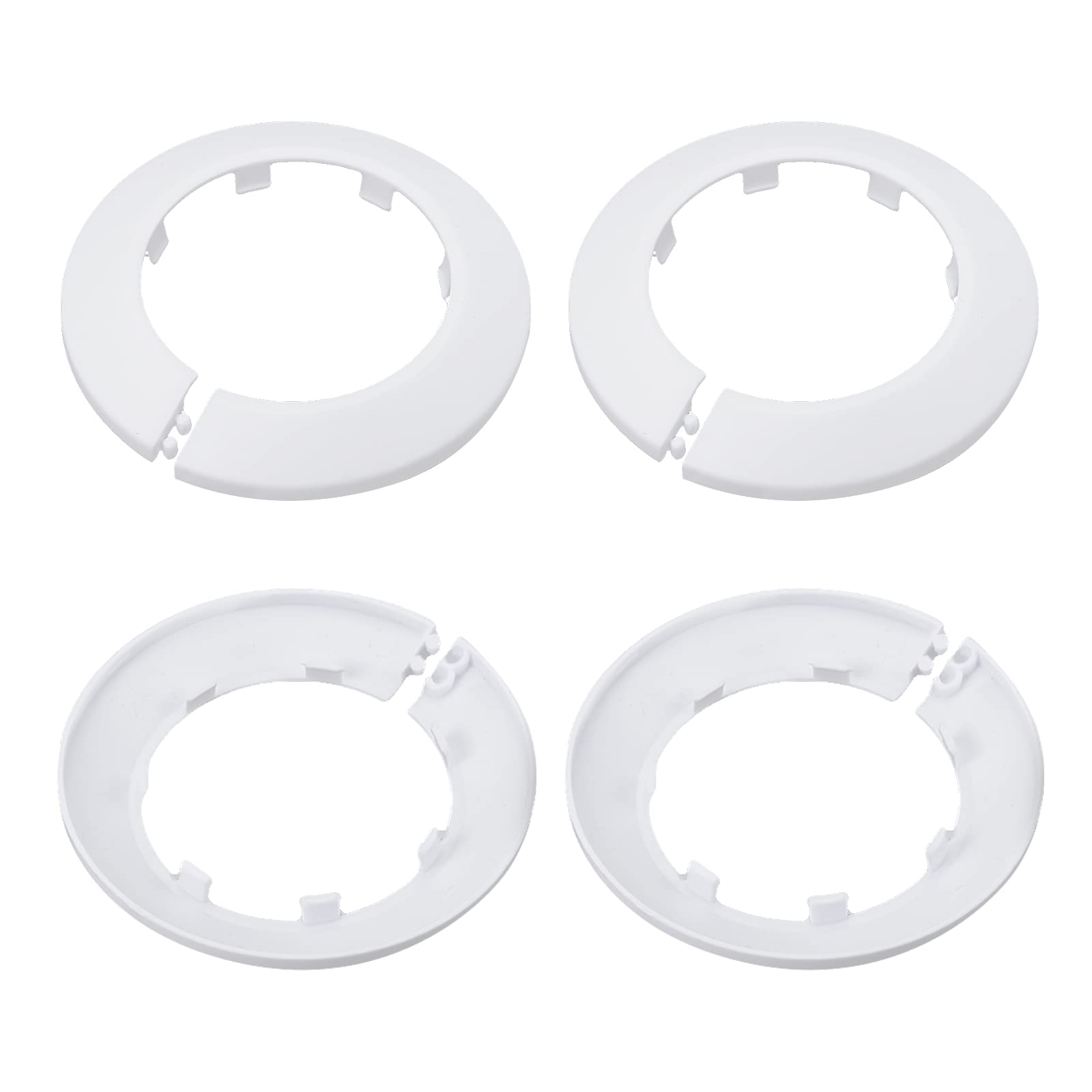DTGN 100x13mm(DxT) Pipe Cover Decoration - 4Pack - Good for Bathroom Kitchen 62mm Dia Pipe - PP Plastic Escutcheon - White