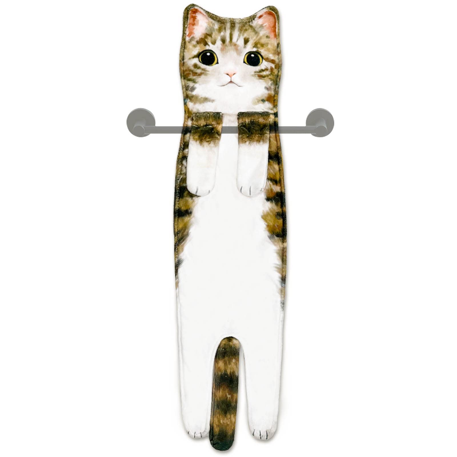 Hawgiman Cat Hand Towels for Bathroom Kitchen, Funny Cat Gifts for Women Housewarming Gifts for Cat Lovers, House Warming Gifts New Home Hanging Decorations (yellow)