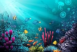 Yeele 8x6ft Vinyl Underwater Coral Reef Backdrop