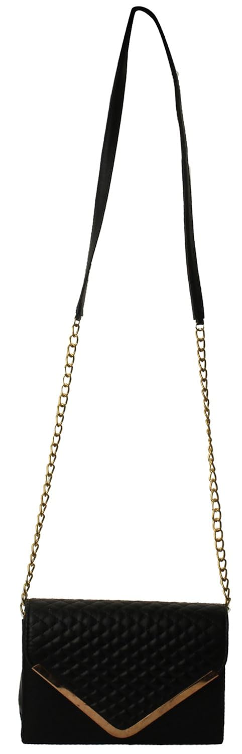 do bhai golden frame women's sling bag (black) (golden-frame-black)