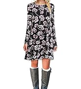 MOLERANI Women's Casual Plain Simple Long Sleeve T-Shirt Loose Dress