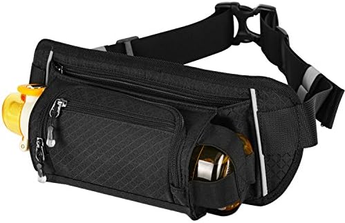 Running Belt Waist Pack, Fanny Pack for Hiking Jogging Cycling Outdoor Sports, Waterproof Hydration Belt Fitness Bag Pockets for Men Women Fits IPhone 8Plus Galaxy S8 Note 8 with Water Bottle Holder