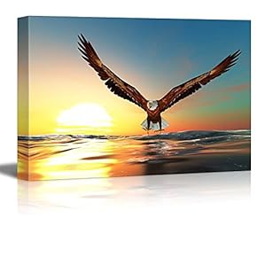 Bald Eagle Flying Above The Sea Wall Decor