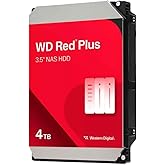 Western Digital 4TB WD Red Plus NAS Internal Hard Drive HDD - 5400 RPM, SATA 6 Gb/s, CMR, 128 MB Cache, 3.5" - WD40EFZZ