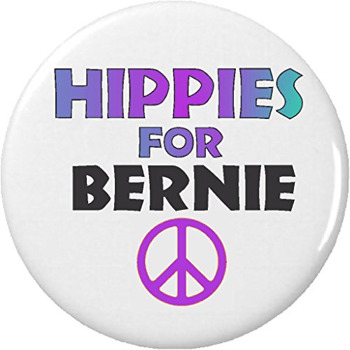 Hippies for Bernie 2.25â€ Large Pinback Button Pin President Sanders Peace Love America