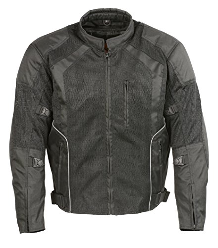Milwaukee Performance Men's Nylon/Mesh Combo Racing Jacket with Armor (BLACK, 5X)