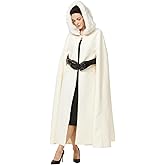 BEAUZSUZSANA Women Renaissance Cloak Medieval Cape with Faux Fur Hooded for Halloween Cosplay