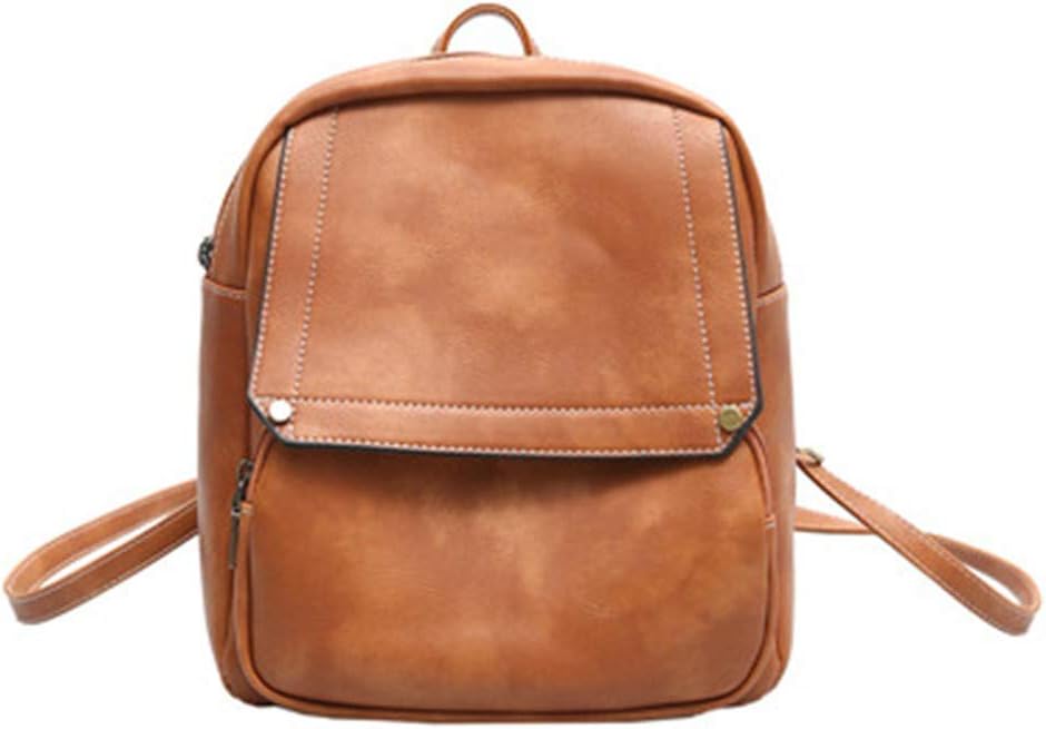 Backpacks Women Schoolbags Travel Shoulder Bag Brown 25x13x26cm