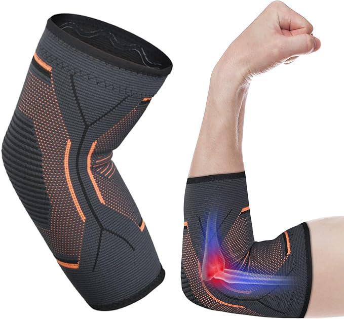 ACWOO Elbow Support for Man, Tennis Elbow Support Strap Anti-slip Elbow Brace Compression Arm Sleeve for Tendonitis Arthritis, Elbow Sleeve for Powerlifting Bodybuilding Sports (Single, XL)