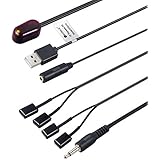 Neoteck IR Repeater Infrared Remote 1 Receiver 4 Emitters Control Kit Hidden IR System, USB Adapter for Amplifier Cable Box Stereo Receiver Satellite