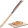 ROCKSHEAT Pizza Oven Brush, 20 Inch Grill Cleaning Brush with Scraper, Heat Resistant Stainless Steel Bristles, Beech Wood Ha