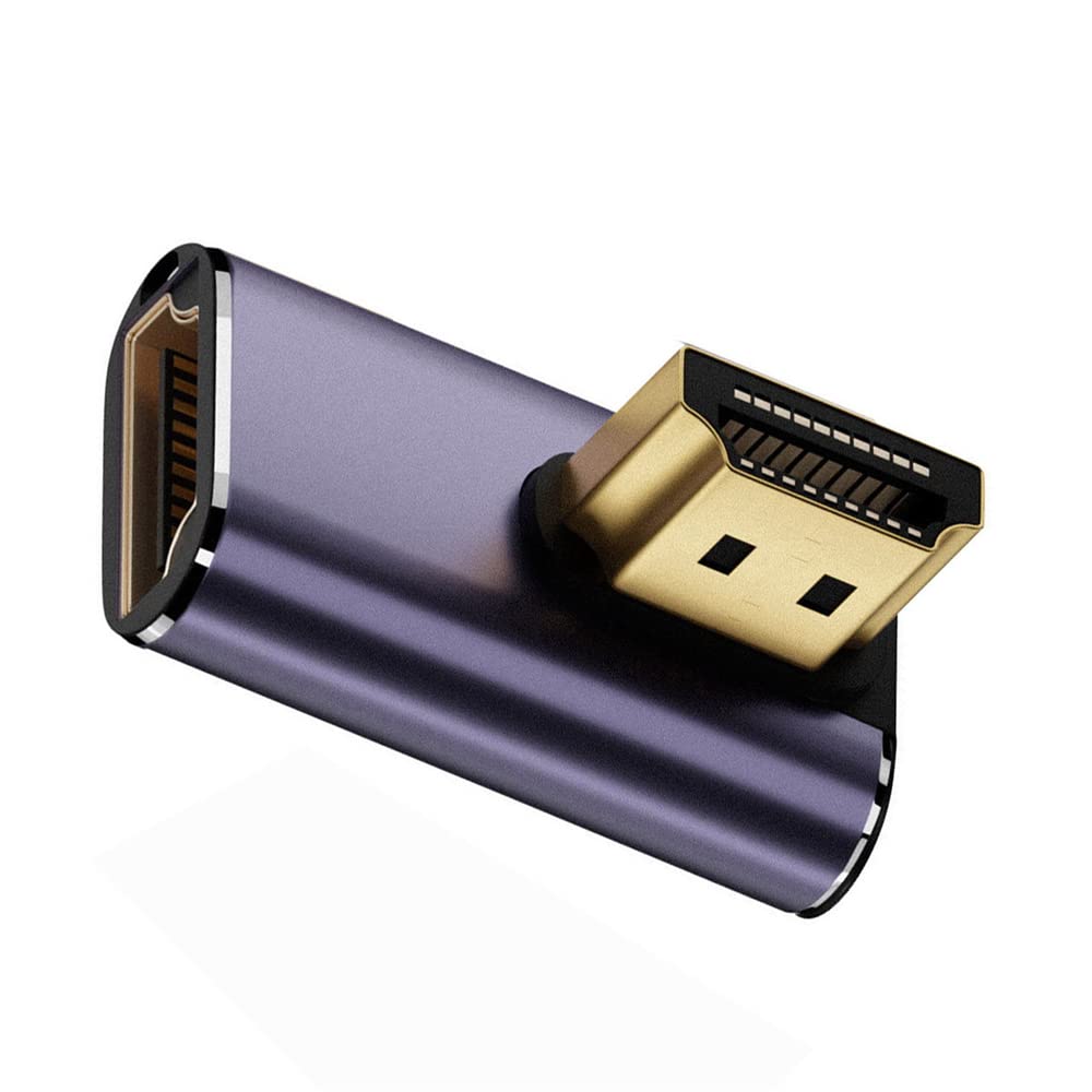 NFHK HDMI Male to HDMI 2.1 Female Vertical 90 Degree Right Angled Low Profile UHD Extension Adapter Support 8K 60hz HDTV