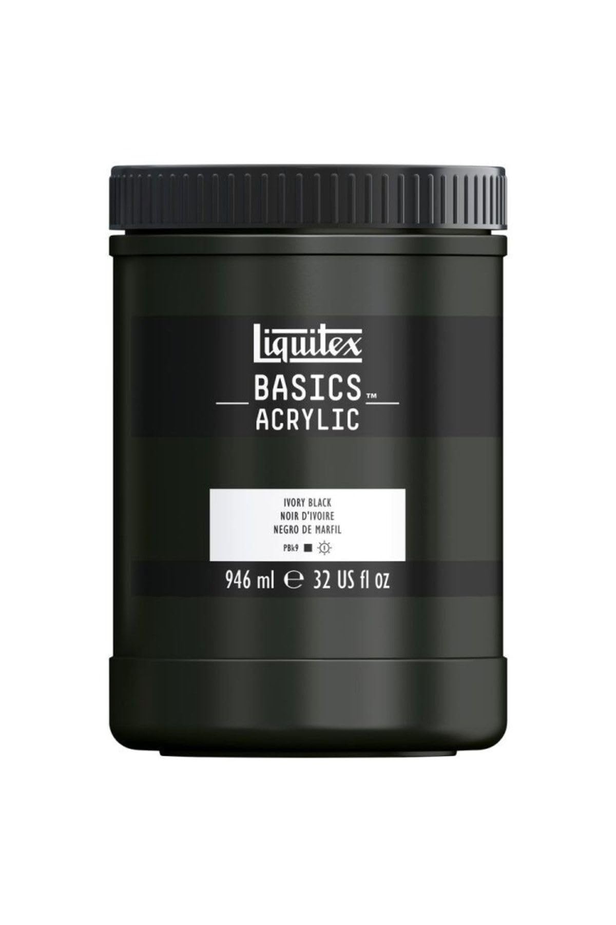 Liquitex Basics Acrylic Colour 118 ml, Acrylic, Elfenbeinschwarz, Acrylfarbe - 946ml Topf — image 1