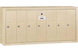 Salsbury Industries 3507SSU Surface Mounted Vertical Mailbox for use with USPS Lock, 7 Doors, Sandstone