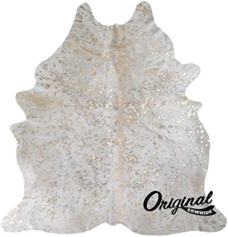 original cowhide Brazilian Metallic Rug XXL Size (Gold)