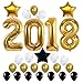 GLEIM 2018 Graduation Party Decorations Gold and Black Balloons 40 inch