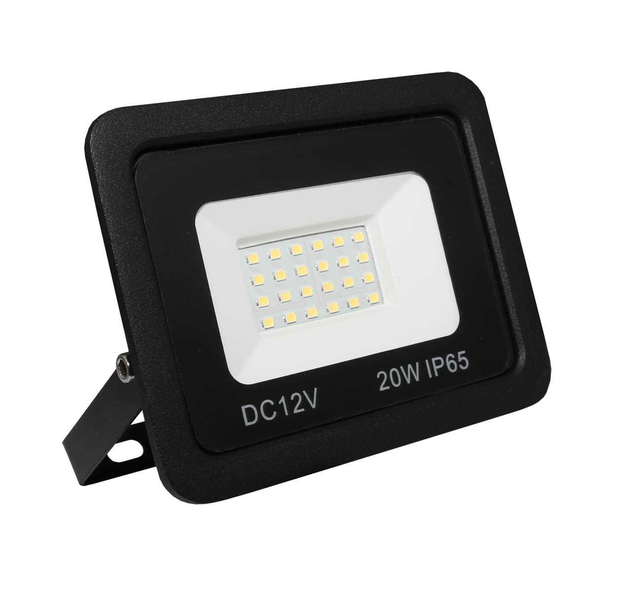 LOWENERGIE 12V DC LED Floodlight, IP65 Outdoor Security Light with PIR Motion Sensor, 10W-50W Garden Solar Flood Lamp, Black (6000K - Day White, 20w Non PIR) — image 1