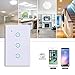 WiFi Smart Wall Light Touch Panel Switch 3 Gang,Remote Control with Smart Phone,Compatible with Alexa and Google Assistant,Timer Function,No Hub Required,Wireless Lighting Control(Wall Switch 3 Gang)