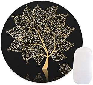 ABin Gold Tree Round Mouse pad Customized Non Slip Rubber Round Mouse pad Non Slip Rubber Mouse pad Gaming Mouse Pad
