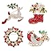 12 Pieces Enamel Christmas Brooch Pins Jewelry for Woman Kids Holiday Xmas Gift (Style A)