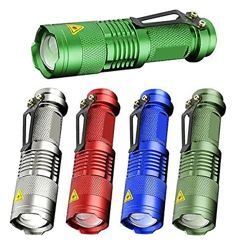 POCKETMAN 7W 300LM 3 Modes Mini Q5 LED Flashlight Torch Tactical Lamp Adjustable Focus Zoomable Light (Pack of 5)