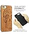 YFWOOD for iPhone 7 Plus Wood Case, Natural Real Wood Engraving Skull Design Shock Absorption Ultra Thin Hybrid Silicone Case for iPhone 7 Plus