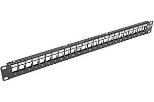 Tripp Lite 24Port Shielded Blank Patch Panel RJ45 USB HDMI Cat5/6 1URM TAA (N062-024-KJ-SH) , Black