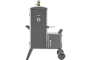VEVOR Charcoal Offset Smoker, Heavy-Duty Steel BBQ Offset Smoker with Side Firebox, Movable Outdoor Barbecue Smokers with 6 A