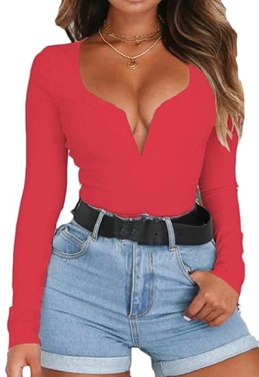 Red low cut shirt Clearance