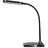 TW Lighting IVY-40WT The Ivy LED Desk Lamp with USB Port, 3-Way Touch Switch, Black